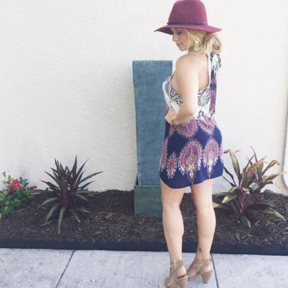 Boho Chic Halter Shift Dress - Picture 1 of 4